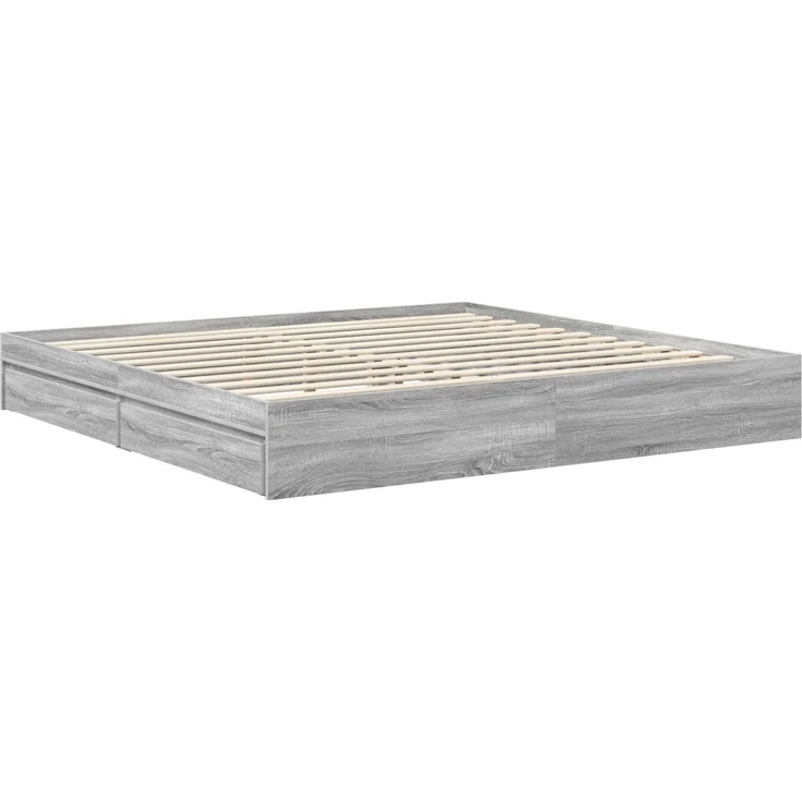 vidaXL Aufbewahrungsbett Graues Sonoma 200 x 200 cm Holzwerkstoff 3411178 – Bild 5