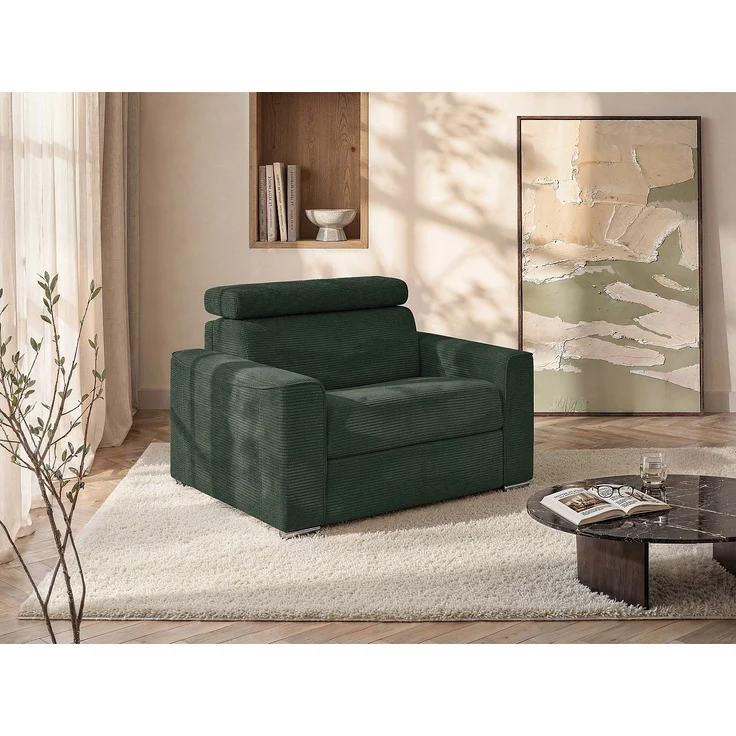Vente-unique - VIZIR - Schlafsessel - Metall - Stahl - Tannengrün - 124 x 95 x 105 cm – Bild 2