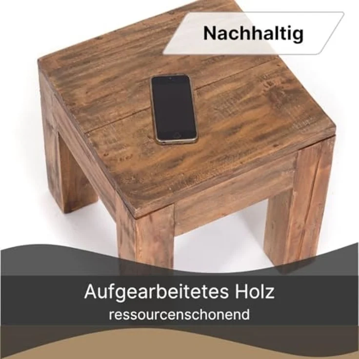 DESIGN DELIGHTS Beistelltisch Couchtisch "SQUARE 40", Altholz massiv, 40x40x40cm, Beistelltisch – Bild 4