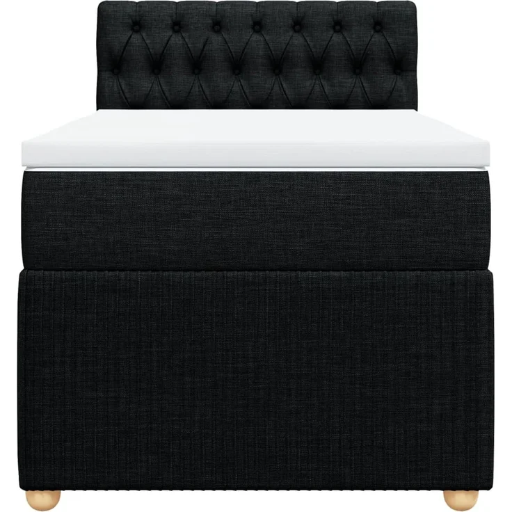 vidaXL Boxspringbett mit Matratze Schwarz 100x200 cm Stoff 3287376 – Bild 4
