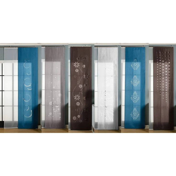 Gardinenbox Schiebegardine (2 St), Klettband, blickdicht, 2er-Pack Flächenvorhang Lasercut 1656100 – Bild 1