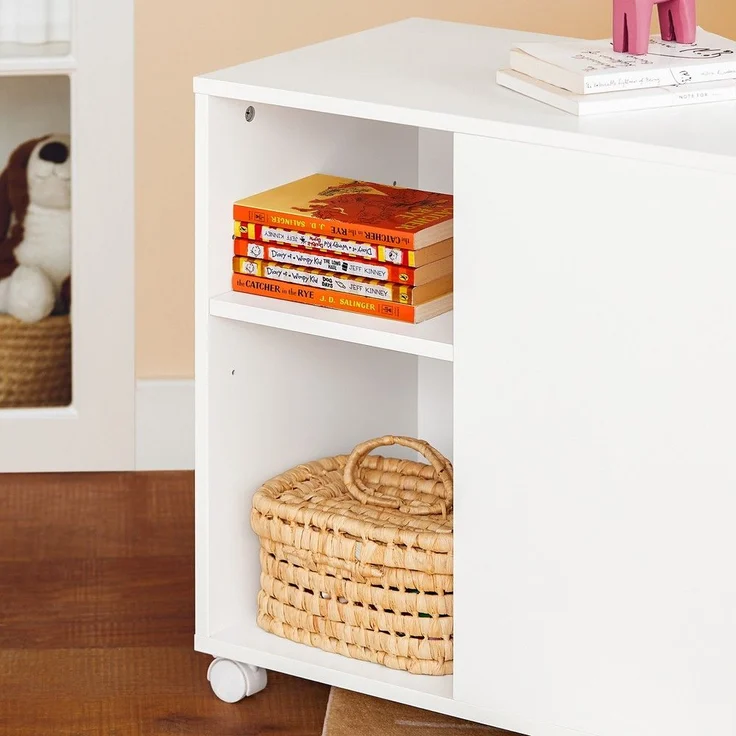 SoBuy ASK05-W Schubladenschrank Büro, MDF, Lackiert, Weiß, 45 x 59 x 45 cm – Bild 5