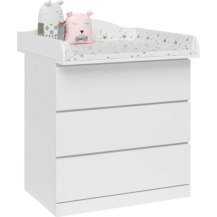 Bellabino 'Oti' Wickelaufsatz für IKEA Kommode Malm, Hemnes, Nordli, weiß, 16,5 x 74 x 80 cm – Bild 7