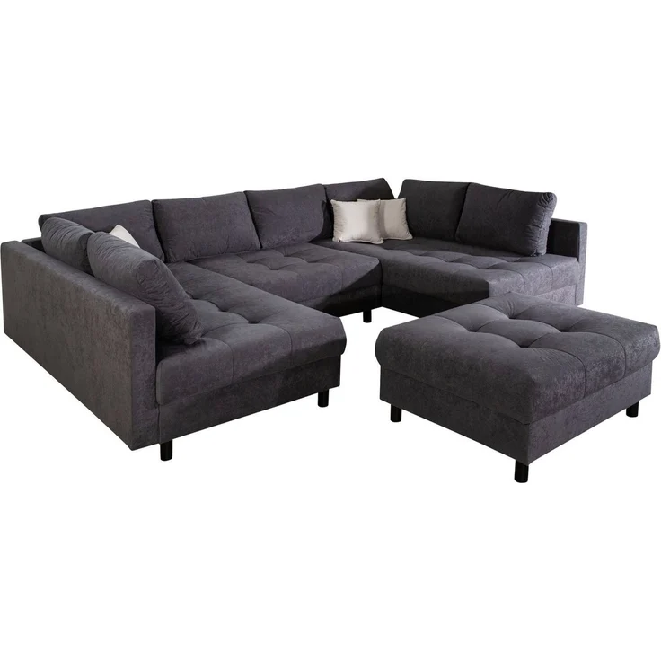 COLLECTION AB Wohnlandschaft Toni U-Form, B: 298 cm, Set: Sofa & Hocker, 3 Zierkissen, Federkern – Bild 2