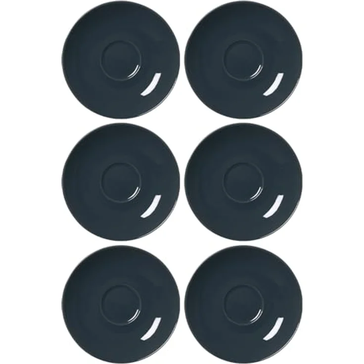 Ritzenhoff Breker DOPPIO Espressountertassen, Anthrazit, 6er Set aus Keramik, spülmaschinengeeignet, Durchmesser 12 cm – Bild 2