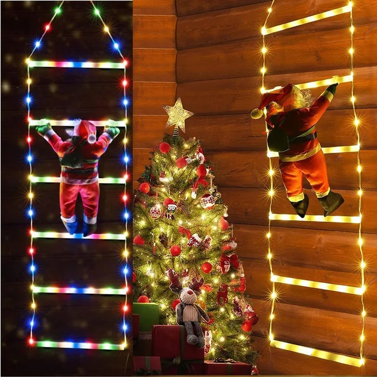 ABC Weihnachts-Lichterleiter mit Weihnachtsmann, 1,2 m, 6-teilig