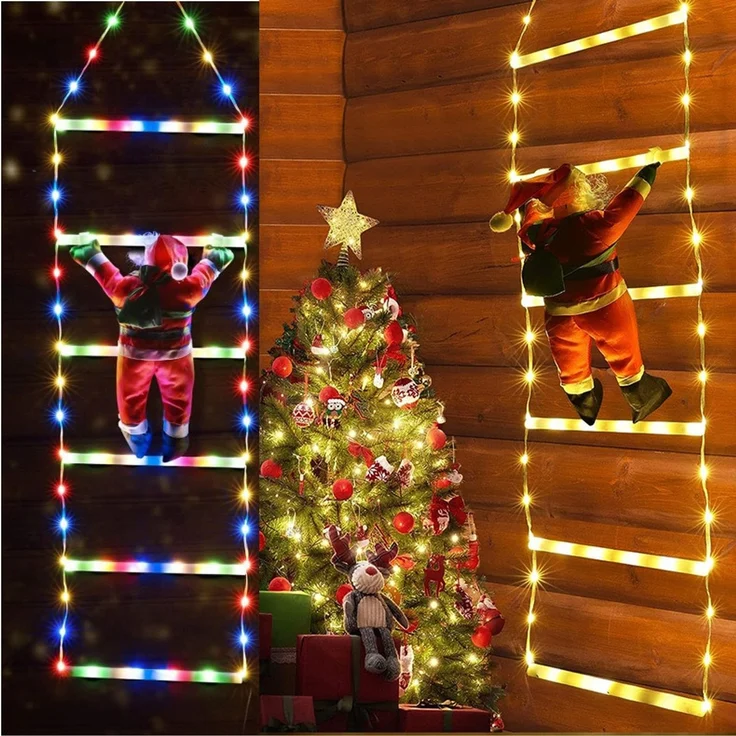 ABC Weihnachts-Lichterleiter mit Weihnachtsmann, 1,2 m, 6-teilig – Bild 1