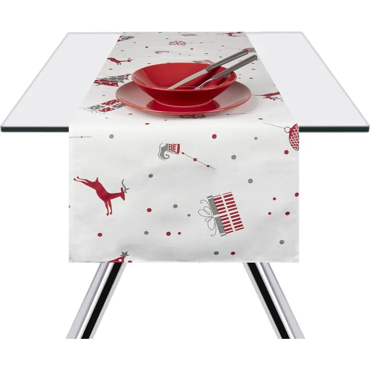 Excelsa Tischläufer Merry Christmas, 40x140 cm, Baumwolle