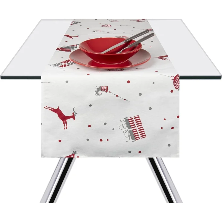 Excelsa Tischläufer Merry Christmas, 40x140 cm, Baumwolle – Bild 1