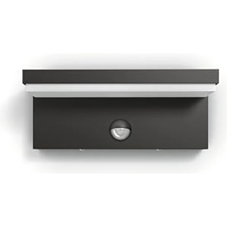 Philips LED Bustan ultra effiziente Außenwandleuchte 9W mit Bewegungssensor, 2700K warmweißes Licht, Anthrazit, IP44 wetterfest, Doppelpack – Bild 3