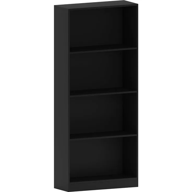 Vida Designs Cambridge Vierfächriges Hochregal, Schwarz, Hölzern, Regalsystem, Ausstellen, Darstellen, Möbelstück, Möbel, Büro, Wohnung, Wohnzimmer