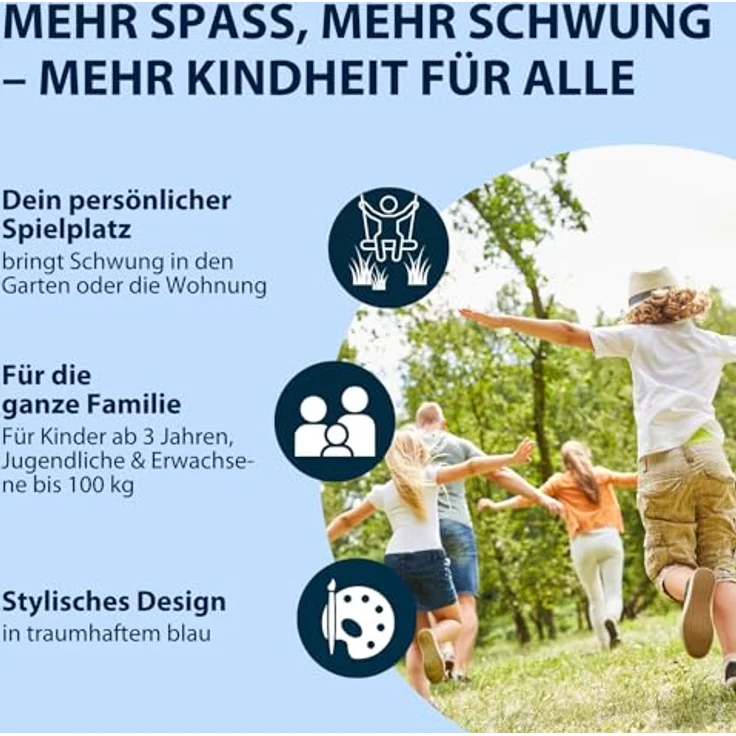 HUDORA höhenverstellbare Nestschaukel, 90-110 cm, Blau – Bild 7