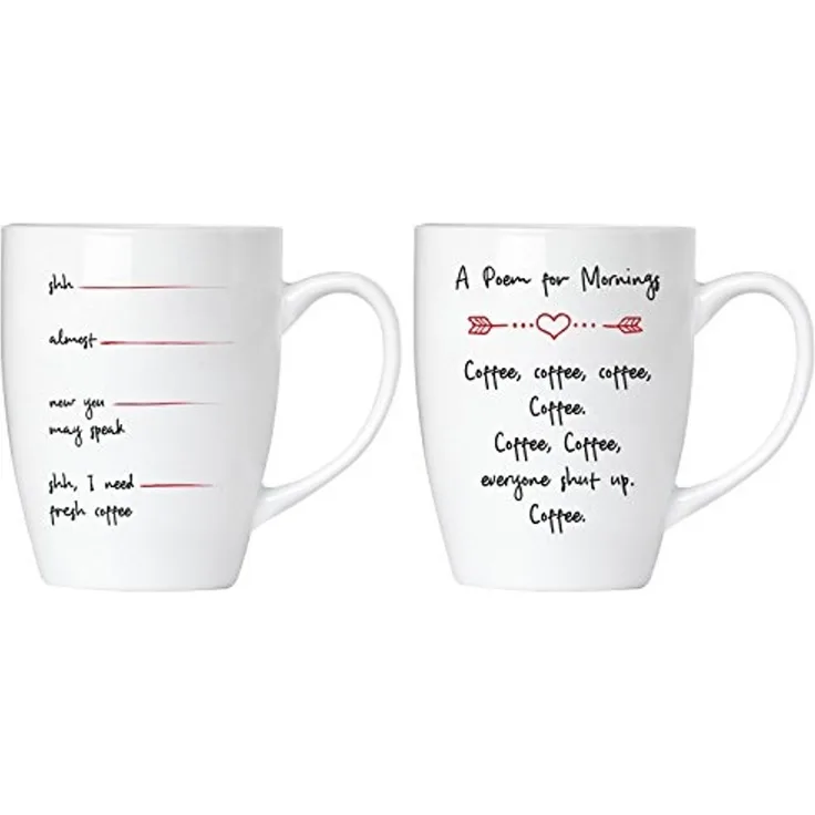 Shut up! I need a coffee Tassen Set aus Keramik - Grußkarte und Geschenkpackung