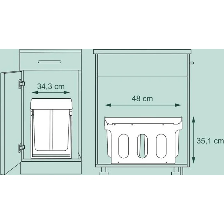 Einbaumülleimer Küche 3-fach 10027287 – Bild 5