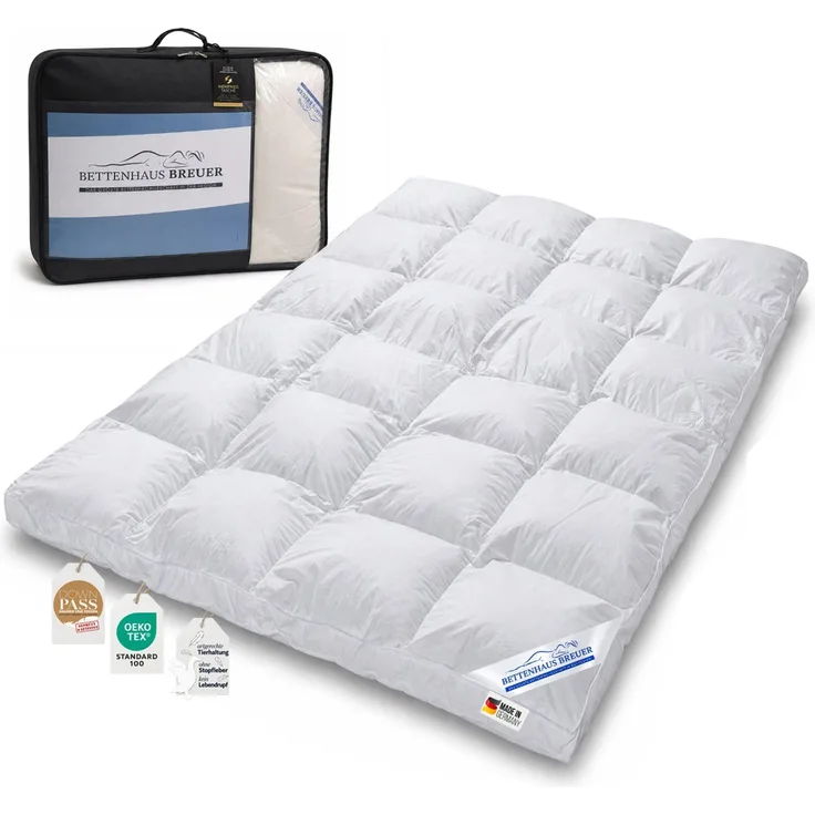 100% Winter Hochsteg Daunendecke polarwarm 1230g Daunen 135x200