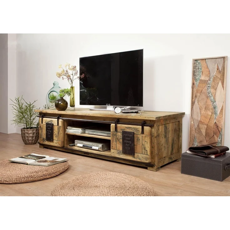 TV-Board Mango 180x55x50 natur lackiert RAILWAY #135 – Bild 8