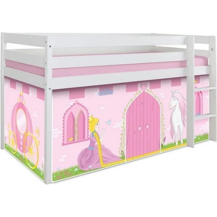 Hochbett "Prinzessin Liora" 90x200 Kiefer massiv weiß – Bild 3