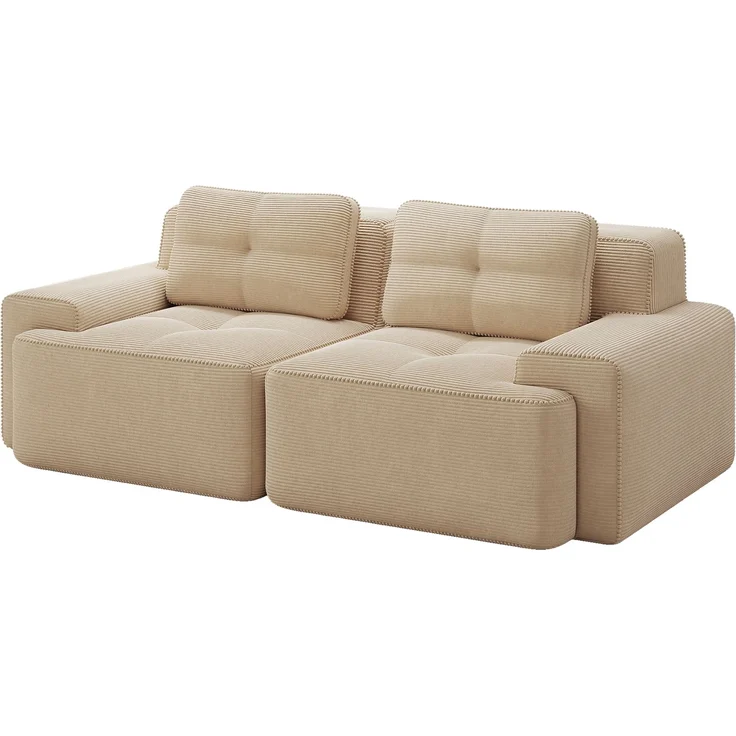 Boneless Modular Sofa,modernes Sofa für Wohnzimmer mit Tiefsitz bequemes Corduroy-Cloud-Sofa Loveseat-Kleinsofa Schlafsofa,Corduroy,Beige, – Bild 4