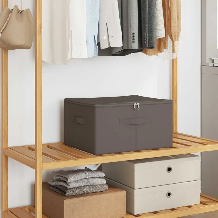 vidaXL Aufbewahrungsbox 24 stk. Vliesstoff 43 x 34 x 23 cm 33,6 L Grau 42024625 – Bild 1