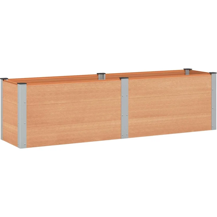 vidaXL Hochbeet Braun 200 x 50 x 54 cm WPC und Aluminium 42039004 – Bild 2