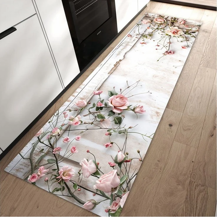 Primedeco Teppich Küchenteppich Rosenblüten Eleganz PVC rutschfest abwaschbar Läufer, Rechteckig, Höhe: 3 mm, Pflegeleicht & Wasserabweisend – Bild 5