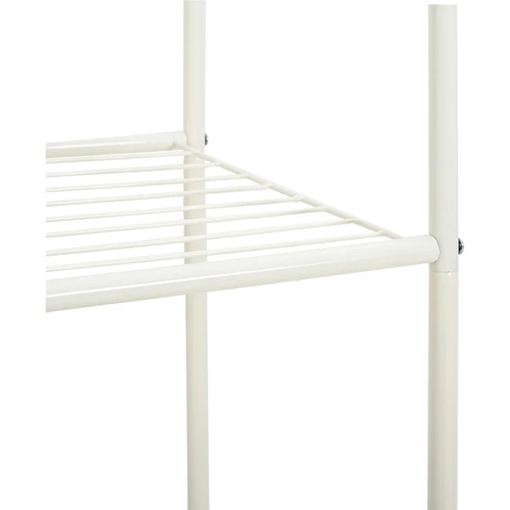 vidaXL Kleiderständer mit Regal Mit Rad Weiß 80 x 53 x 156 cm 42021357 – Bild 8