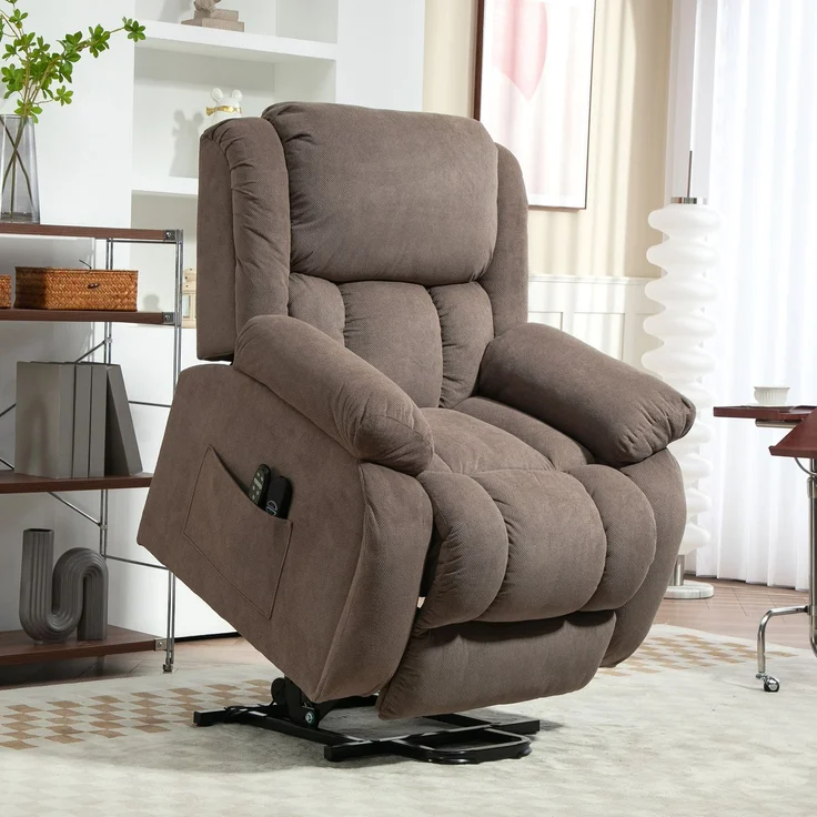 MELAYR, Fernsehsessel mit Massage- und Wärmefunktion, Elektrischer Aufsteh-Sessel, 93 x 104 x 100 cm, Braun – Bild 3
