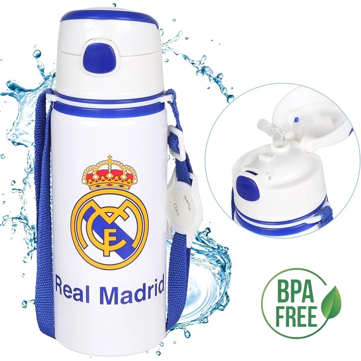 Sarcia. eu Trinkflasche Real Madrid Aluminium THERMOFLASCHE, mit Schulterriemen 600ml – Bild 7
