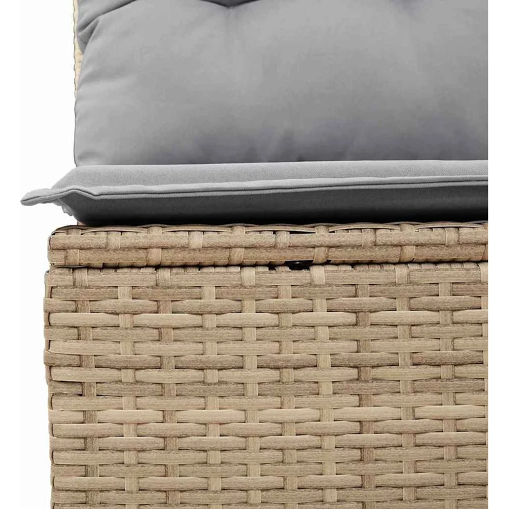 vidaXL Garten-Sofa-Set mit Kissen mit Speicher 6 pcs Beige Poly Rattan 3360251 – Bild 8