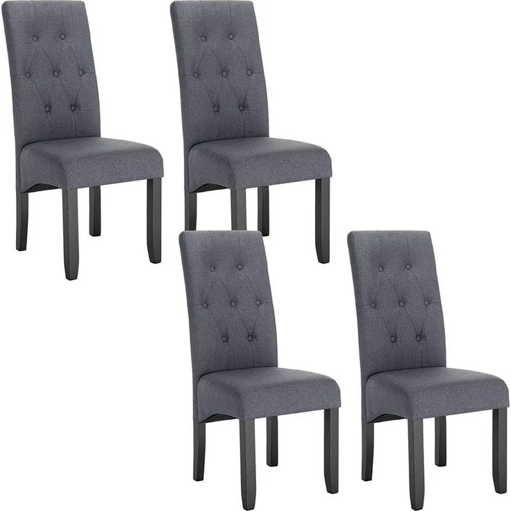 Woltu Esszimmerstuhl (Set, 4 St), Küchenstuhl mit Massivholz Beine, Leinen – Bild 1