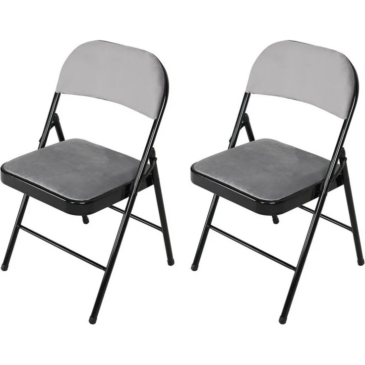 HTI-Living Klappstuhl Klappstuhl Wedigo Velvet Grau 2er-Set (Set, 2 St), Gästestuhl Familienfeiern Firmenveranstaltungen – Bild 1