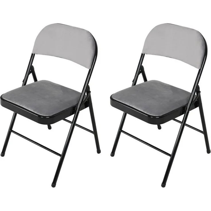 HTI-Living Klappstuhl Klappstuhl Wedigo Velvet Grau 2er-Set (Set, 2 St), Gästestuhl Familienfeiern Firmenveranstaltungen
