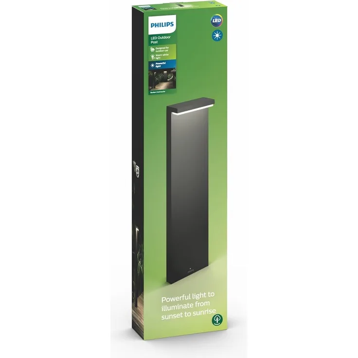 Philips Bustan LED Wegeleuchte Anthrazit 1000lm
