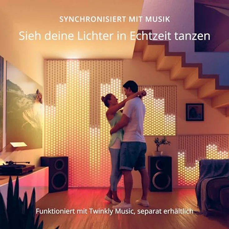 Twinkly Matrix 500 LED RGB, LED-Vorhang mit hoher Dichte, Smarte Mehfarbige RGB Gaming-Lichter, Kompatibel mit Razer Chroma, Omen, Alexa, Google Home, App-Steuerung, Transparentes Kabel, 0.5x2.4 m – Bild 8