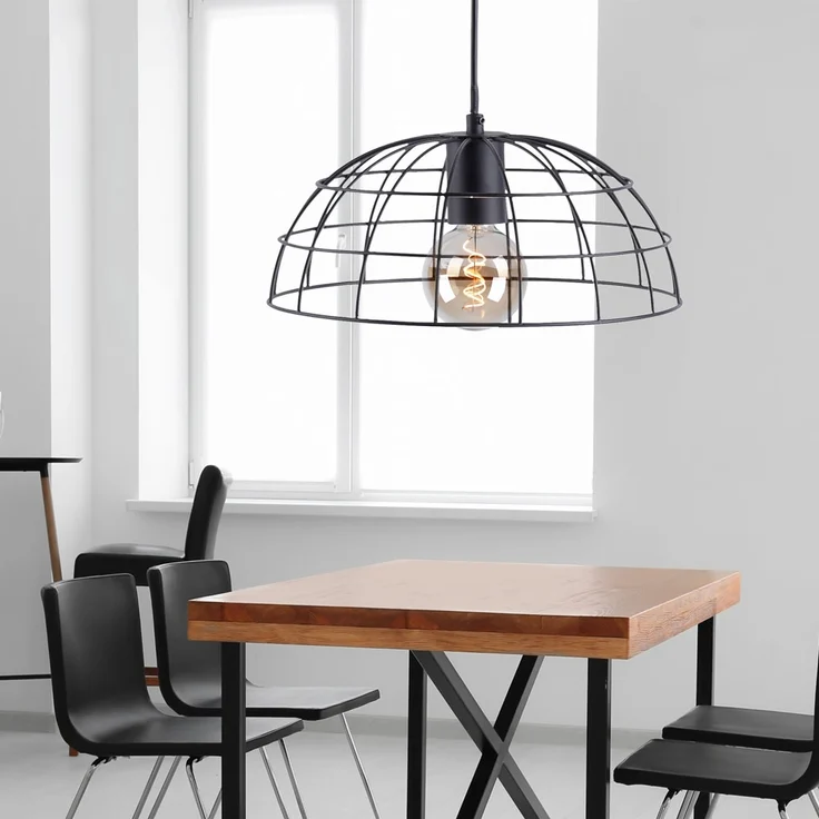 Hängeleuchte, Käfig-Optik, schwarz, 30 cm – Bild 8