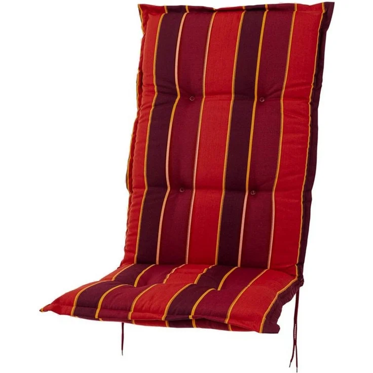 Sun Garden Hochlehnerauflage Hochlehner Naxos 20208-3 terracotta-rot gestreift118x49x6 cm SG, (1 St), Halteband verstellbar mit Bindebändern – Bild 3