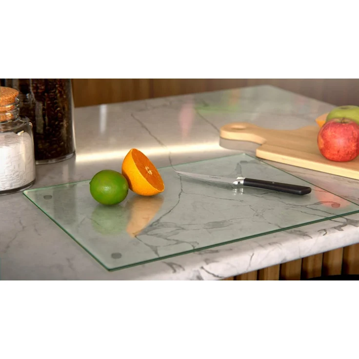 ALLboards Schneidebrett Glas Herdabdeckplatte Schneidebrett 30x40 cm Arbeitsplatte Herdschutz, Glas – Bild 4