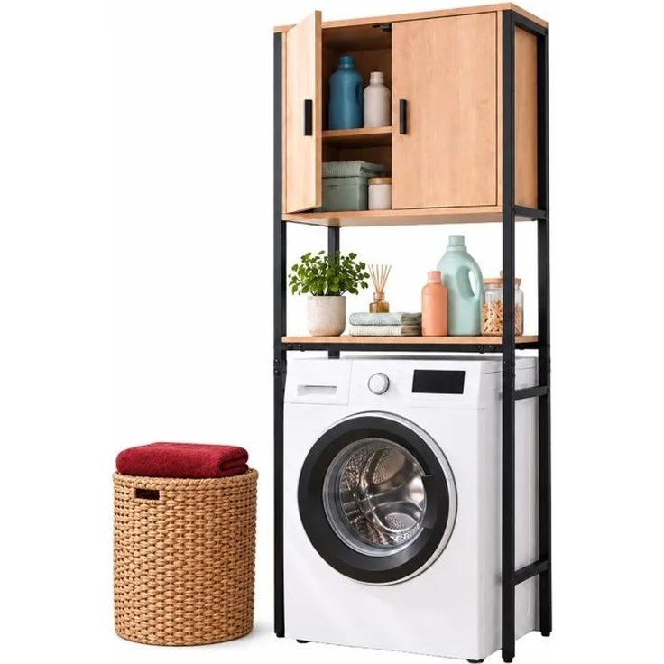 Relaxdays Waschmaschinenschrank 2 Schrankfächer – Bild 1