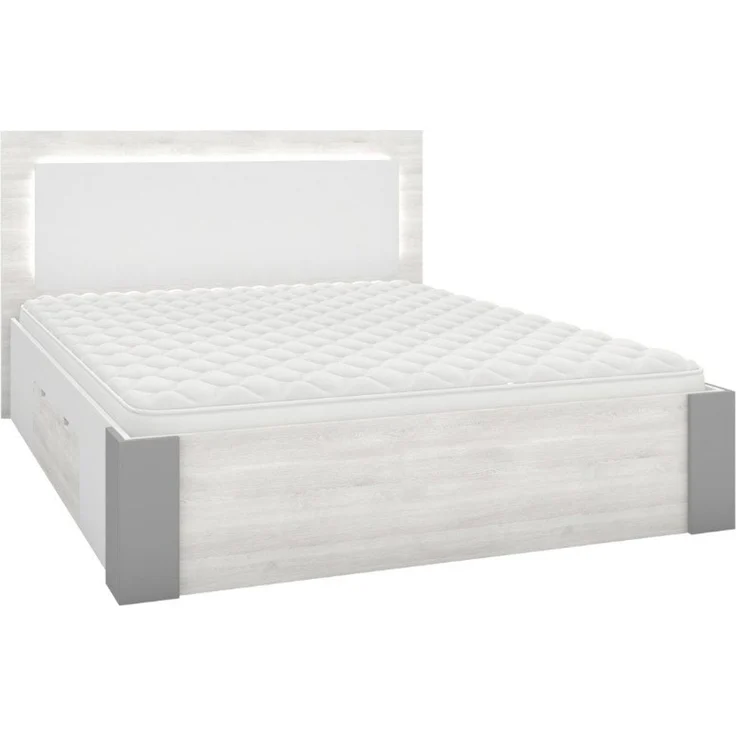 Deine Möbel 24 Bettgestell HEAVEN Bett 160x200 cm mit Beleuchtung Schlafzimmer (Set, 3-tlg, Matratze optional), kombinierbar mit Nachttischen, Schränken und Kommoden – Bild 1
