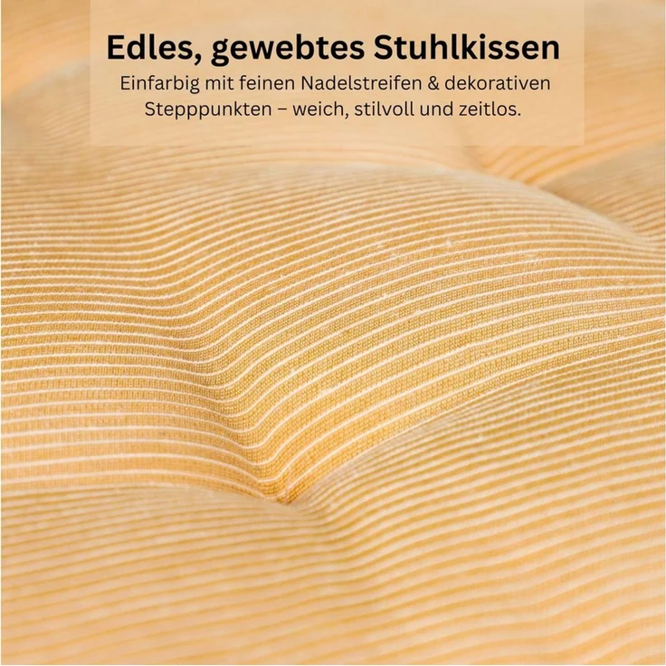 Esprit Stuhlkissen NEEDLESTRIPE Sitzkissen, 40 x 40 cm - 2er Set in Gelb – Bild 2