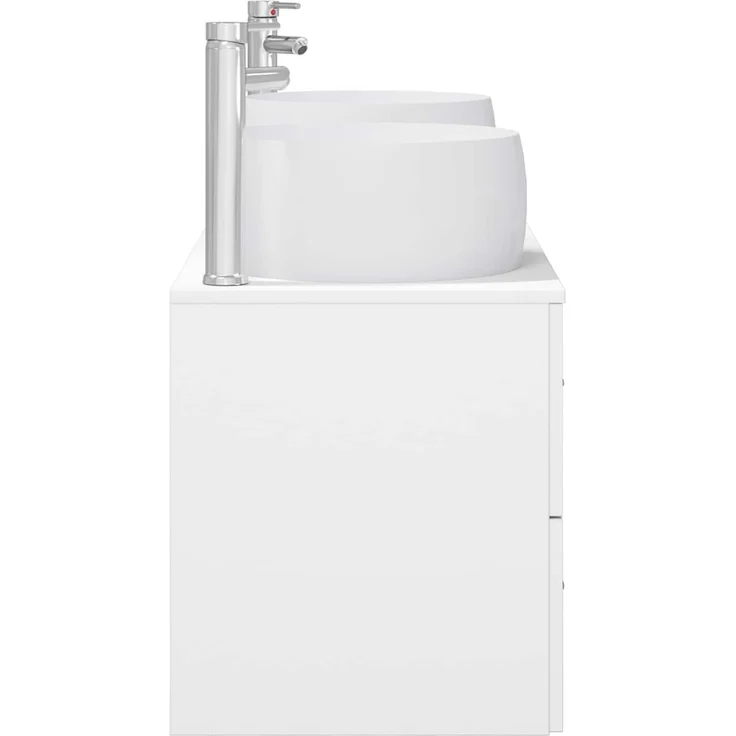 vidaXL Wandmontiertes Badezimmerschrank-Set 3 stk. Weiß 3405923 – Bild 7