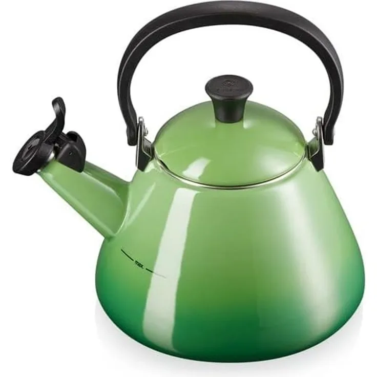 Le Creuset 'Kone' Wasserkessel mit Pfeife, Stahl bamboo green, 1,6 l