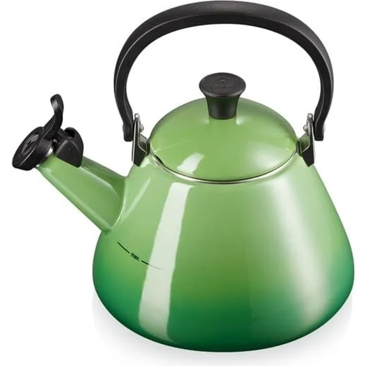 Le Creuset 'Kone' Wasserkessel mit Pfeife, Stahl bamboo green, 1,6 l