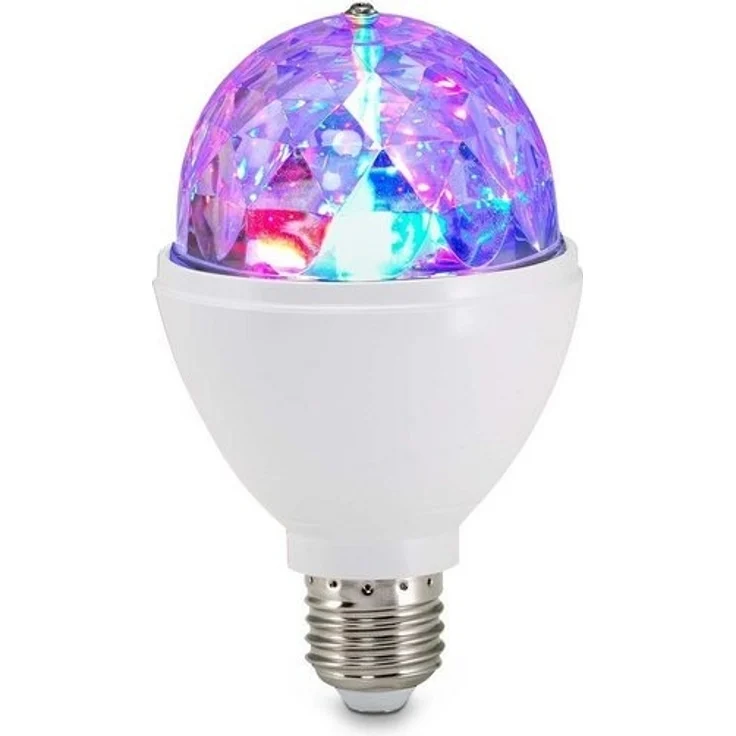 BRILONER - LED Discokugel E27 mit buntem RGB Licht, rotierendes Licht, Kristalloptik, Discolicht Partylicht, Party Deko Geburtstag, Partybeleuchtung, Lampe, Glühbirne, LED Birne, 12,9x7,3 cm, Klar – Bild 4