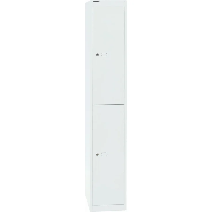 Bisley Garderobenschrank Office, 1 Abteil, 2 Fächer, T 305 mm, Farbe verkehrsweiß – Bild 2