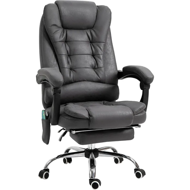 Vinsetto Schreibtischstuhl Bürostuhl mit Massagefunktion, Ergonomisch Drehstuhl mit Wärmefunktion (Computerstuhl, 1 St), höhenverstellbar, Blau