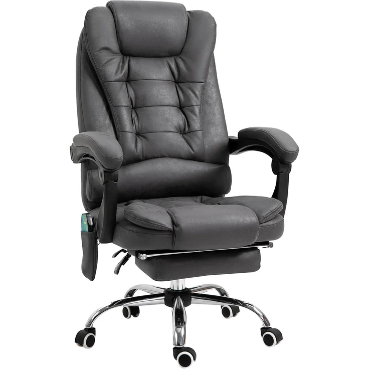 Vinsetto Schreibtischstuhl Bürostuhl mit Massagefunktion, Ergonomisch Drehstuhl mit Wärmefunktion (Computerstuhl, 1 St), höhenverstellbar, Blau