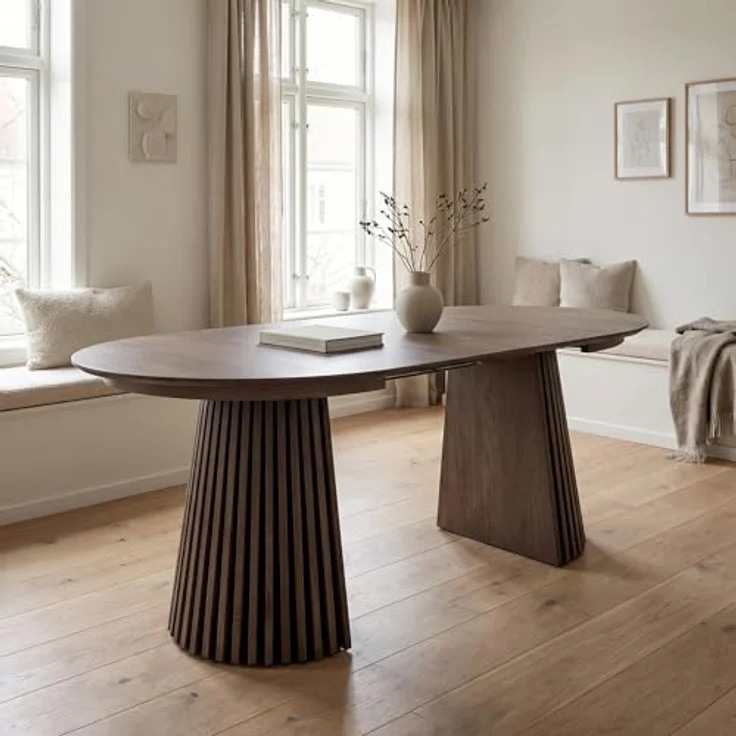 ebuy24 Esstisch Tokyo Esstisch inkl. 2 Zusatzplatten ø120x120-160- – Bild 7