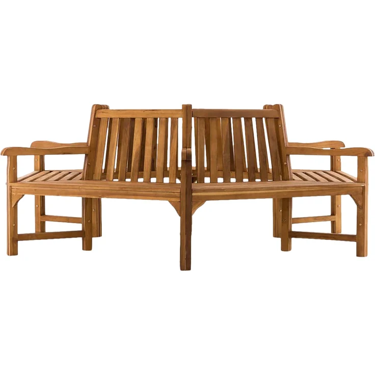 Baumbank NEBEL - Holz Teak 250x250x93 cm | Kreisrunde Sitzbank Mit Lehne Baumbank Gartenbank Für Baum – Bild 1