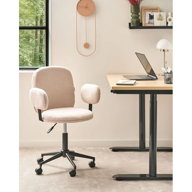 Schreibtischstuhl MORAGA Bouclé Beige – Bild 3